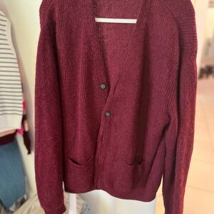 Daniel Cremieux Red Cardigan Sweater with Relaxed Fit